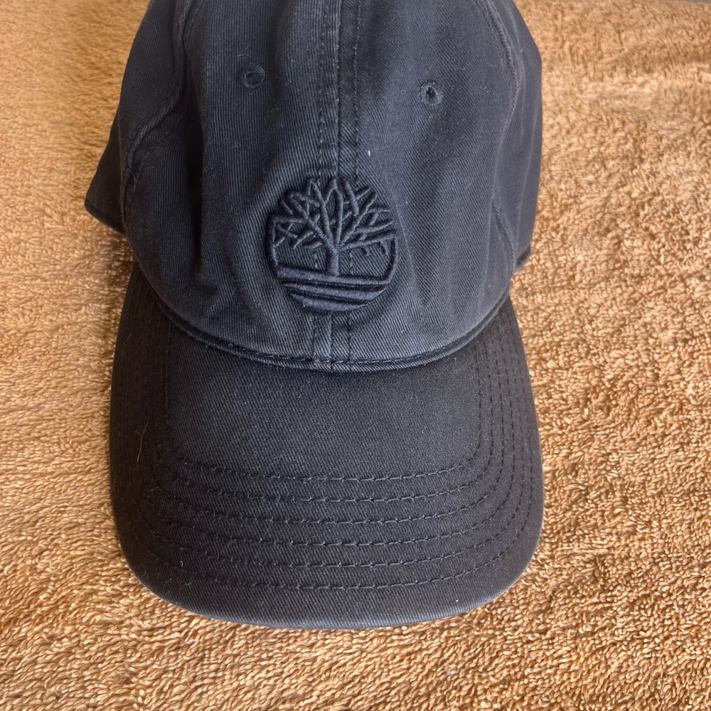 Timberland Snapback Hat Black One Size Adjustable Embroidered 6 Panel